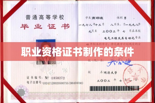 招远职业资格证书制作的条件